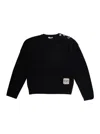N°21 Pullover In Misto Lana Con Bottoni Gioiello In Black