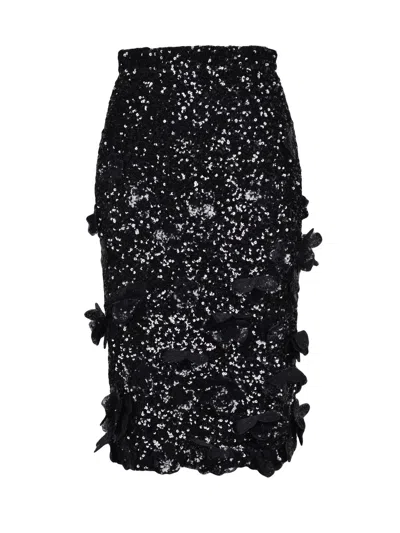 N°21 Black Polyester Women's Sequin Pencil Skirt
