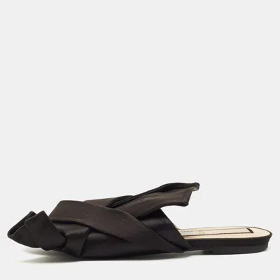 N°21 N21 Black Satin Knot Slide Sandals