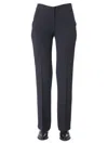 N°21 Black Straight Flat Front Pants In Blue