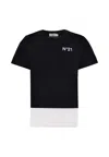 N°21 Black T-shir For Girl With Logo In Black