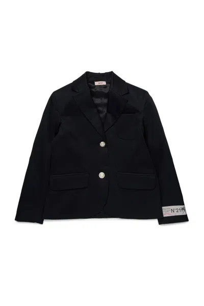 N°21 Kids' Blazer Jacket With Jeweled Details In Black