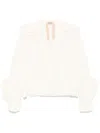 N°21 White Pleated Ruffle Sleeve Blouse In White