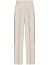 N°21 N21 Pipe-trim Detailed Pleated Trousers In Neutral