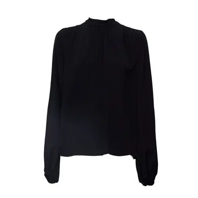 N°21 Bow Collar Long Sleeve Blouse In Black
