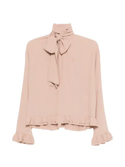 N°21 Bow Ruffled Shirt In Brown