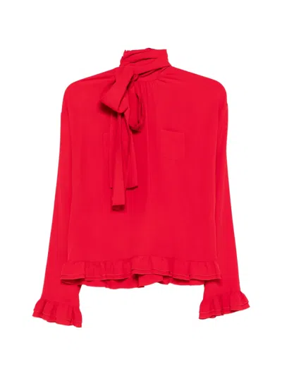 N°21 Bow Ruffled Shirt In Red
