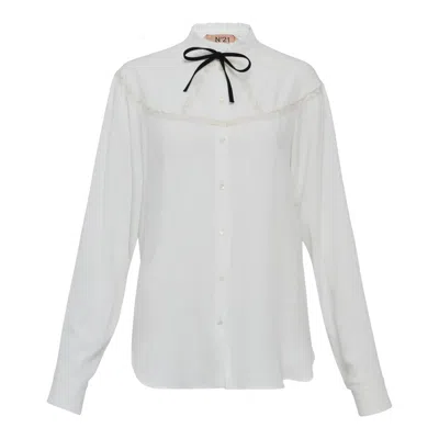 N°21 Bow Ruffles Lace Blouses In Multi