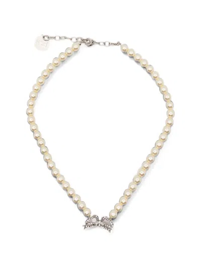 N°21 Bow-detail Necklace In Silver
