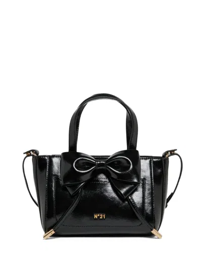 N°21 Kids' Bow-detail Shoulder Bag In Black