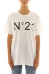 N°21 Boxy White Cotton Jersey T-shirt In Neutral
