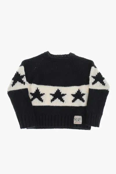 N°21 Boys Black Graphic Jumpers