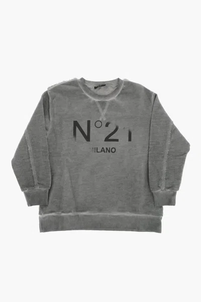 N°21 Boys Grey Logo Sweatshirts