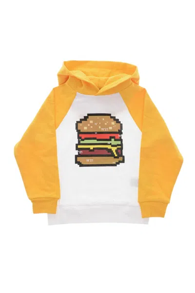 N°21 Boys Yellow Graphic Hoodie