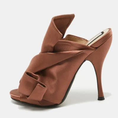 N°21 N21 Brown Satin Raso Knot Mules