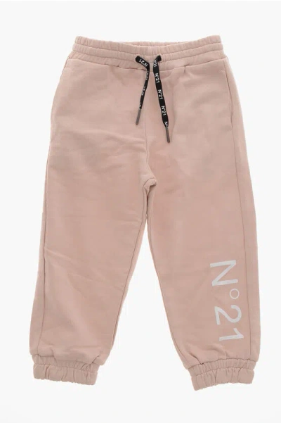 N°21 Kids' Brushed Cotton Sweatpants With Cuffs In Neutral