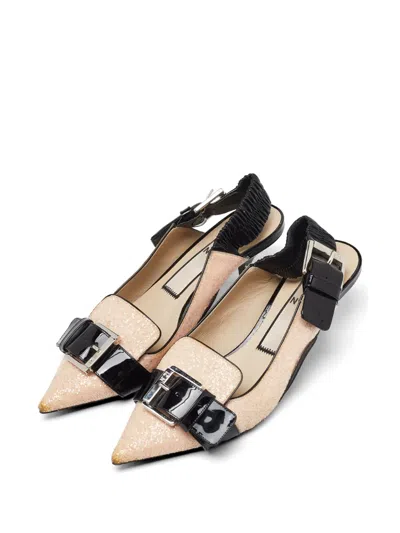 Pre-owned N°21 Buckled Slingback Leather Pumps In Neutral
