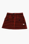 N°21 Buffalo Checked Wool Blend Skirt With Front Buttoning