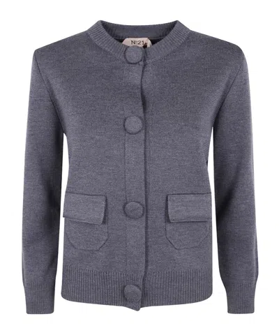 N°21 Button-up Cardigan In Blue