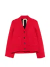 N°21 フラップポケット カーディガン In Red