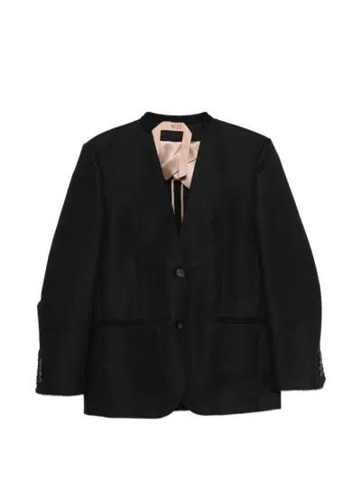 N°21 Button Woven Jacket In Black