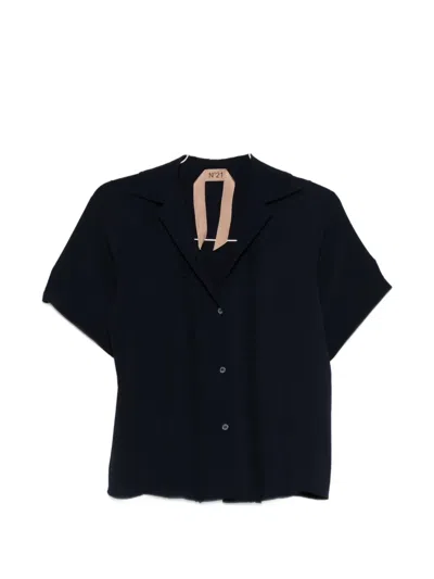 N°21 Buttoned Trim Shirt In Blue
