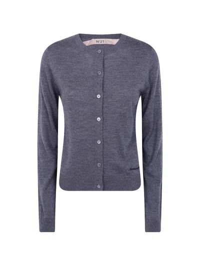 N°21 Button-fastening Knitted Cardigan In Gray
