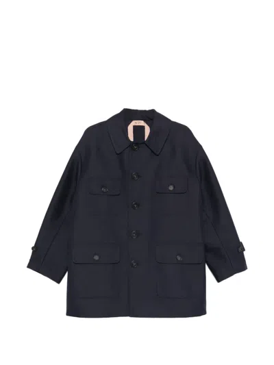 N°21 Caban Pocket Coat In Blue