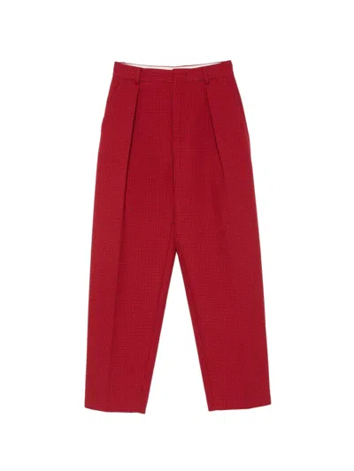 N°21 Check Pleated Trousers In Red
