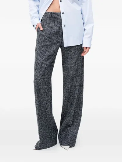 N°21 Checked-pattern Trousers In Black