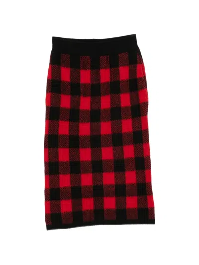 N°21 Check-pattern Knitted Midi Skirt In Multi