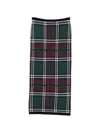N°21 Check-pattern Midi Skirt In Green