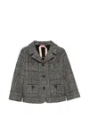 N°21 Check-pattern Notched-lapels Jacket In Gray