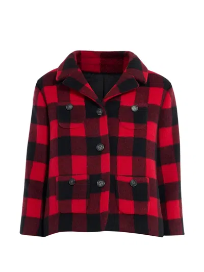 N°21 Check-pattern Patch-pocket Jacket In Red