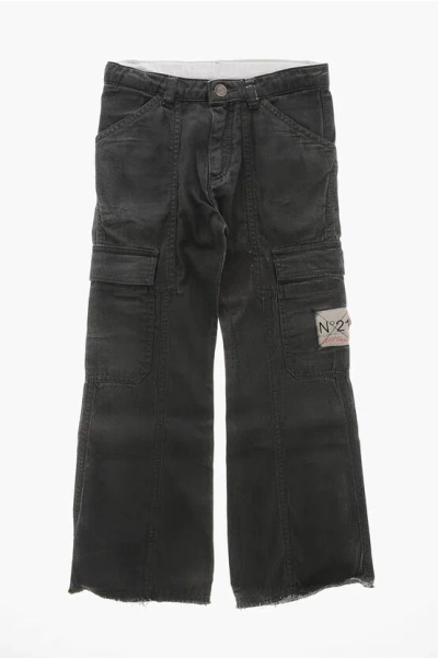 N°21 Coated Fabric Cargo Pants In Black