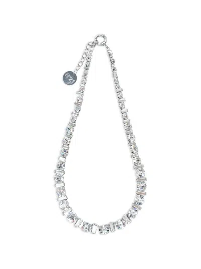 N°21 Collana Crystal-embellished Necklace In Silver