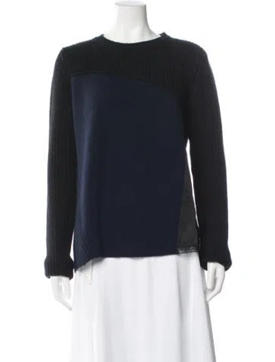 Pre-owned N°21 Colorblock Pattern Crew Neck Sweater In Blue