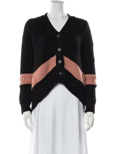 Pre-owned N°21 Colorblock Pattern V-neck Sweater In Black