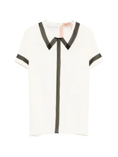 N°21 Contrast-trim Top In White