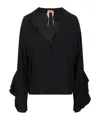 N°21 Blouse With Rippled Detail In Black