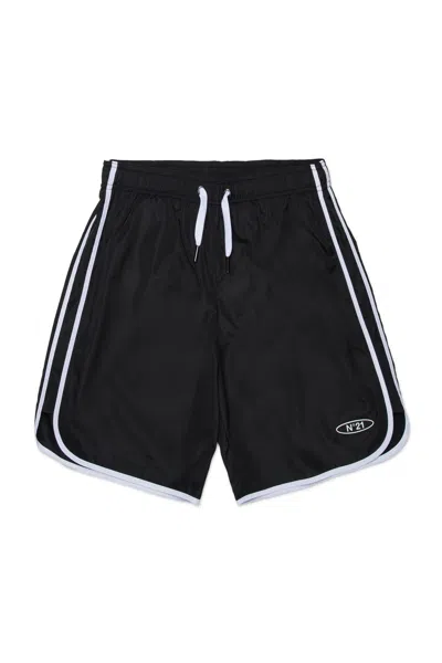N°21 Kids' Boxer Swimsuit With Logo In Black