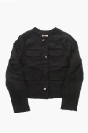N°21 Cotton Blend Utility Jacket With Jewel Button In Black