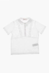 N°21 Cotton Polo With Ruffle Details In White