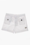 N°21 Cotton Shorts With Jewel Buttons In White