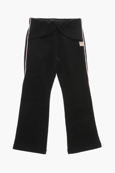 N°21 Kids' Cotton Sweatpants With Knotted Front Detail In Black
