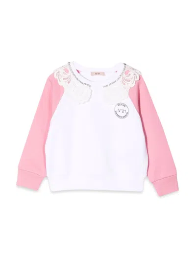 N°21 Nº21 Cotton Sweatshirt In White