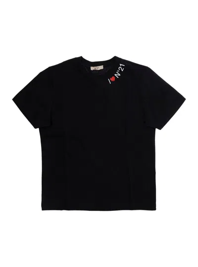 N°21 Nº21 Cotton T-shirt In Black