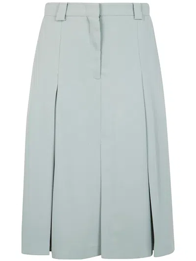N°21 N21 Crepe Sable Midi Skirt In Neutral