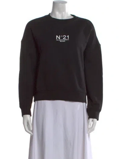 Pre-owned N°21 Crew Neck Long Sleeve Sweatshirt In Black