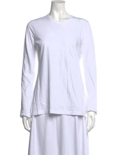 Pre-owned N°21 Crew Neck Long Sleeve Top In White